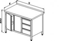 Cabinet table with wing door and darwer block SS 42.1 - ZB3 L or P, SS 42.2 - ZB3 L or P