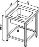 Washing table with kitchen sink - MS 00.1