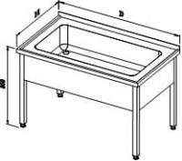 Washing table with large kitchen sink - 10.V ZL and 10.V BL