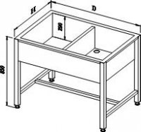 Washing table – welded double kitchen sink - MS-SD2