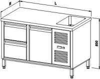 Cooling table for gastro-vessels CHS-G type