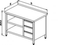 Skříňový stůl se zásuvkovým blokemTyp SS 22.1 - ZB3 L a 22.1 - ZB3 P SS 22.2 - ZB3 L a 22.2 - ZB3 P