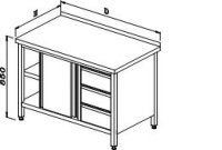 Skříňový stůl s posuvnými dveřmi a se zásuvkovým blokem Typ SS 32.1-ZB3 L a 32.1-ZB3 P SS 32.2-ZB3 L